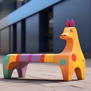 Sgabello/Panca in Resina e Fibra <span class=keywords><strong>di</strong></span> Vetro Personalizzato per Parco Giochi per Bambini con <span class=keywords><strong>Immagine</strong></span> <span class=keywords><strong>di</strong></span> Animali Cartoon, Resistente all'Usura - Product Image 1