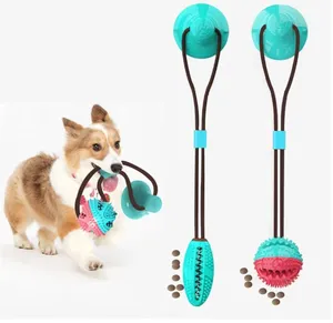 Balle pour chien, jouets de nettoyage des dents pour animaux de compagnie, mastication, récupération, balle de friandises, jouets de distribution de nourriture