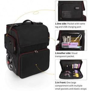 Free Sample Makeup Trolley <b>Case</b> <b>Hairdressing</b> Travel Beauty Salon Barber <b>Case</b> Makeup Rolling Train <b>Case</b> - Product Image 2