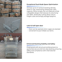 Cage de stockage robuste Ulpool |   Conteneur en treillis métallique pliable pour l'organisation des entrepôts et le transport industriel