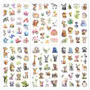 Colorful Shiny Waterproof and Eco-friendly Offset Printing Die-cut <b>Stickers</b> 6-<b>sticker</b> Set Suitable for Decorating Cups - Product Image 1