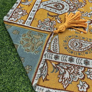 Manta de borlas grandes tejidas con tapiz de Moq bajo, personalización rápida, manta bohemia de algodón 100% con logotipo - Product Image 2