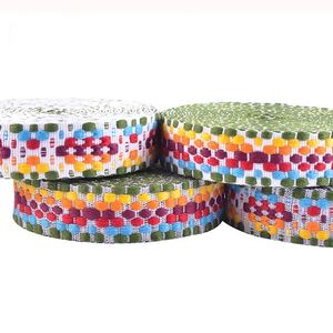 Correa de hombro de tela trenzada de algodón grueso de colores en stock, cinta de jacquard de 25 mm, 25 yardas/rollo - Product Image 6