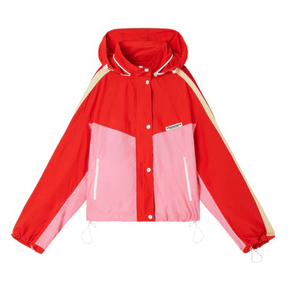 Custom Women pink Color Block <strong>Tracksuit</strong> <strong>90s</strong> Zip up Nylon Two Piece Windbreaker Short Set - Product Image 5
