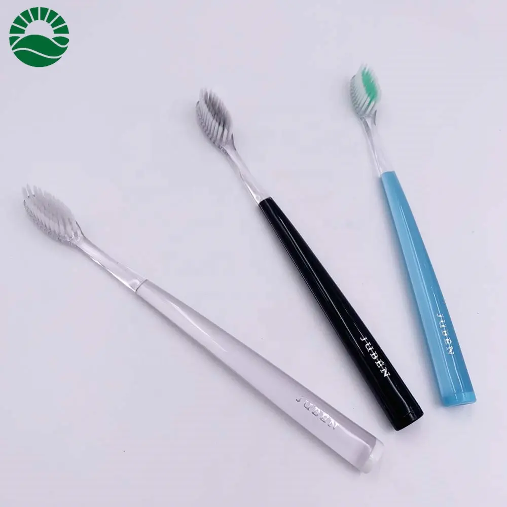 High quality spiral bristles transparent adult plastic toothbrush