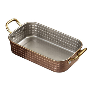 Stainless Steel Snack Plate With Handles 304 Grade Mirror Finish For Fried Food Serving - Product Image 4
