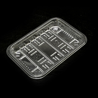 Barquette alimentaire jetable écologique en plastique PET transparent pour viande congelée, fruits frais, légumes, sushis, stockage en chaîne du froid