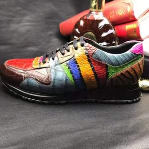 Scarpe da Corsa di Alta Qualità per <span class=keywords><strong>Uomo</strong></span> in Vera Pelle di Coccodrillo <span class=keywords><strong>Blu</strong></span> Sneakers Alla Moda Scarpe Casual Business Sportive per <span class=keywords><strong>Uomo</strong></span> - Product Image 5