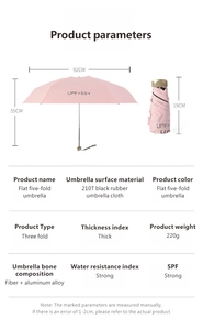 Ombrello da Viaggio Portatile Mini Pieghevole in 5 Sezioni in Lega di Alluminio Antivento per Sole e Pioggia - Product Image 5