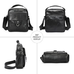 Bolso bandolera de diseñador de cuero genuino para hombre, bolso cruzado de estilo vintage con asa superior, bolso de hombro - Product Image 4