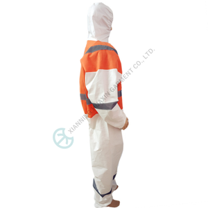 SMS respirant jetable avec <span class=keywords><strong>combinaison</strong></span> de vêtements de travail à rayures réfléchissantes - Product Image 3