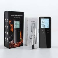 Termómetro de Cocina Digital de Doble Sonda con Pantalla LCD, Resistente al Agua IP67, de Acero Inoxidable, con Control Inalámbrico por Aplicación Inteligente para Carne