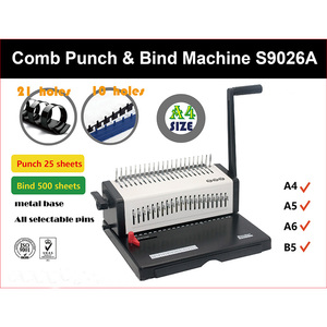 Máquina de encuadernación <span class=keywords><strong>manual</strong></span> en espiral, tamaño A4, S9026A - Product Image 2