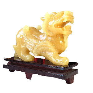 Estatua de Jade Pixiu Tallada Naturalmente en Topacio, Gran Venta - Product Image 3