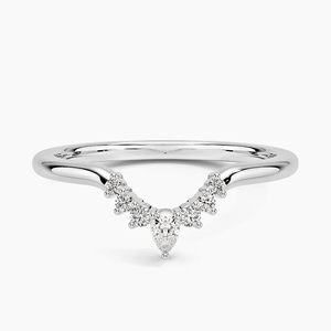 Anillo Radiante Curvo de Moissanita Plateado en Plata, Elegante Banda para Mujer, Joyería de Moda, Colección Celebración - Product Image 1