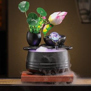 Creativo cinese Zen <span class=keywords><strong>giardino</strong></span> stile acqua che scorre ornamenti <span class=keywords><strong>da</strong></span> tavolo in ceramica fontana acqua Feng shui cascata fontana con palla - Product Image 2