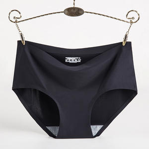 Braguitas de <span class=keywords><strong>mujer</strong></span> de seda helada sin costuras, transpirables, de tiro medio, con bordado de patrón sólido, estilo liso y sexy, tipo triángulo - Product Image 6