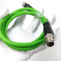 Câble de communication et d'alimentation industriel Newstep M12 4P étanche avec conducteur en cuivre toronné, connecteur circulaire aérien RJ45 CAT6