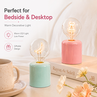 Ampoule LED en forme de cœur, de cloche ou de lune, type Edison, alimentée par piles, avec base en céramique colorée, pour la décoration, prix d'usine, idéale comme cadeau