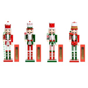 Figuras de Madera de 38 cm de la Nueva Serie, Cascanueces Navideño con Bastón de Caramelo - Product Image 5