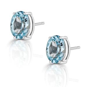 ต่างหูเงินแท้ S925 ประดับพลอยบลูโทแพซทรงรี ดีไซน์กรงเล็บเล็กๆ รุ่นใหม่ คอลเลคชั่นใหม่ เครื่องประดับสำหรับผู้หญิง - Product Image 3