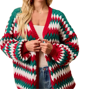 Vêtements d'hiver, hauts en tricot pour femmes, design personnalisé multicolores, prix abordable, hauts en tricot pour femmes - Product Image 1