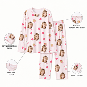 Conjunto de Pijama Personalizado con Foto, Estampado de Rostro Personalizado, Manga Larga, Dos Piezas, Ropa de Dormir, Regalos Divertidos para Navidad y Cumpleaños - Product Image 5