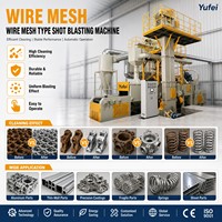 Machine de sablage continu QWD100 avec bande transporteuse en treillis métallique pour l'élimination de la rouille des ressorts et des fixations automobiles
