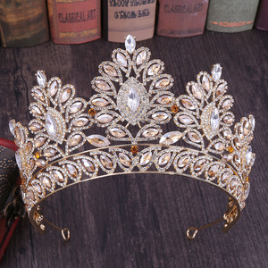 <span class=keywords><strong>Couronne</strong></span> de mariée luxueuse en feuille, <span class=keywords><strong>couronne</strong></span> de <span class=keywords><strong>princesse</strong></span> en strass, diadème, bijoux de mariage, de haute qualité, ZGH1203 - Product Image 1