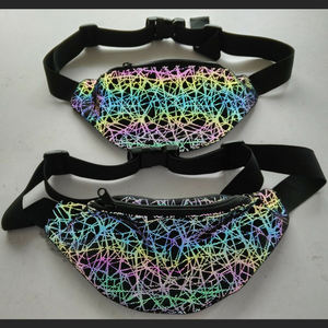 <span class=keywords><strong>Riñonera</strong></span> pequeña de lujo con diseño de arcoíris para <span class=keywords><strong>hombre</strong></span> y mujer, Cangurera con cinturón de cáñamo, reflectante y luminosa para deportes al aire libre - Product Image 1