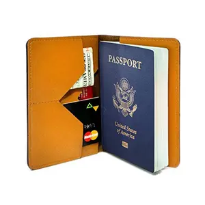 Custom Full Color Print Passportr Cover Holder PU Leather Passport Holder