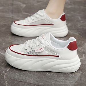 Zapatos Planos Deportivos Antideslizantes de Moda para Mujer con Suela Gruesa de PVC, Malla Transpirable y Cierre de Cordones para Otoño/Primavera/Verano - Product Image 5