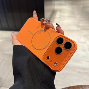 Funda Magnética con Textura de <span class=keywords><strong>Cuero</strong></span> para 17 Promax y 16 Plus, Resistente a Impactos, Compatible con Carga Inalámbrica, Color Personalizado, Marca OEM - Product Image 3