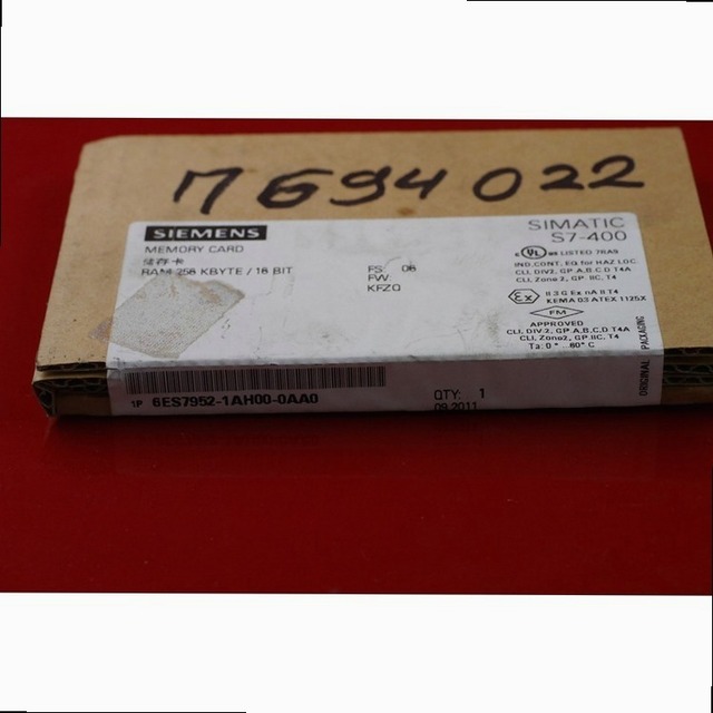 6ES7952-1AH00-0AA0 256 KB Flash Memory Card for PLC CPU Program and Data Storage