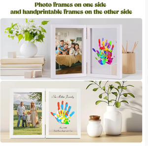 Cadre photo transfrontalier New Spot Couple Family Handprint Flip DIY Home Handprint Table Artisanat en bois - Product Image 3
