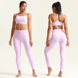 15 anni Yoga Fitness produttore di abbigliamento set da palestra personalizzati nuovo Design donna reggiseno Yoga senza cuciture set abbigliamento sportivo da donna Fitness