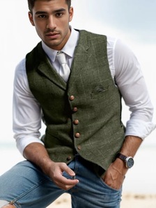 2024 para <span class=keywords><strong>Amazon</strong></span>, chaleco a cuadros informal de estilo Europeo Americano para <span class=keywords><strong>hombre</strong></span>, chaqueta ajustada transfronteriza, característica transpirable de verano para - Product Image 6