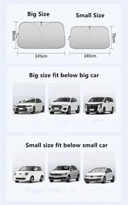 แผ่นบังแดดกระจกหน้ารถ แผ่นบังแดดหน้าต่างด้านหน้า แผ่นบังแดดป้องกันรังสียูวี ป้องกันความร้อน ช่วยให้รถของคุณเย็นสบาย น้ำหนักเบา พกพาสะดวก - Product Image 2