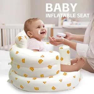 Bebekler için bebek şişme koltuk 3-36 ay hava pompası dahili bebek sırt desteği kanepe yürüyor oturan sandalye zemin koltuklu