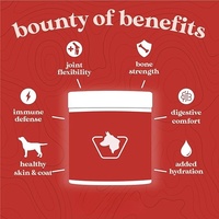 OEM/ODM Poudre de bouillon d'os pour animaux de compagnie à haute teneur en protéines + collagène amélioré avec mélange de champignons pour la flexibilité des articulations et le confort digestif