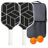 Ensemble de raquettes de pickleball portables sans bordure, en fibre de carbone thermoformée, personnalisées, durables, approuvées USAPA, pour la vente en gros