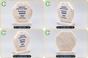 Trofeo Octagonal de Mármol Blanco Premium de 8 Pulgadas con Grabado Personalizado y Grabado de Precisión para Premios de Reconocimiento Corporativo y Escolar - Product Image 2