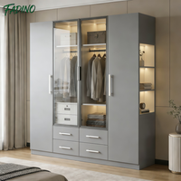 Armoire de chambre moderne en bois massif assemblée sur mesure, avec espace de rangement indépendant pour vêtements – Meilleure vente