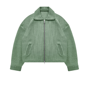 KY Boxy veste de corps légèrement recadrée en Nylon côtelé italien matériel bidirectionnel Pigment lavé goutte épaule - Product Image 4
