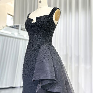 Jancember SCZ197 Vintage sin mangas Slit Sequins Party Vestidos de noche para mujer - Product Image 5