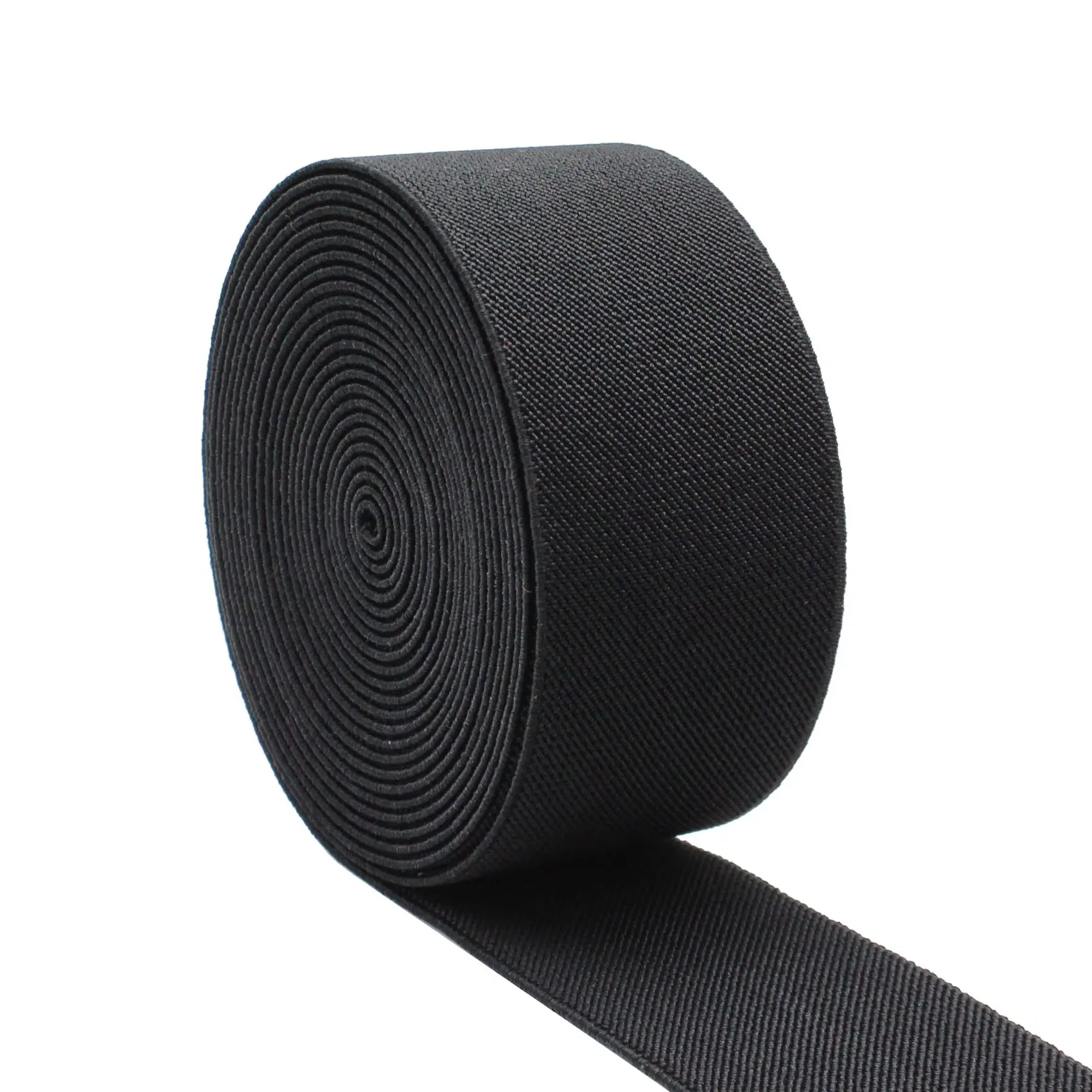 Fabrika kaynağı doğrudan kalın Polyester dimi elastik bant kaliteli siyah elastik bant