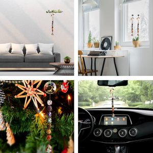 Attrape-rêves Arbre <span class=keywords><strong>de</strong></span> Vie avec 7 Pierres des Chakras, Cristal <span class=keywords><strong>de</strong></span> Guérison, Cadeau Feng Shui, Décoration <span class=keywords><strong>de</strong></span> Chambre Sorcière pour Femmes, à Suspendre pour Rideaux et Voitures - Product Image 6