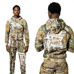 Chándal de camuflaje de árbol real unisex para hombre, pantalones de chándal apilados con logotipo personalizado, chándal de camuflaje de árbol real - Product Image 1