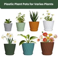 Pots de fleurs, pots de plantes en plastique de 7/6,5/6/5,5/5/4,5/4 pouces, lot de 7 pots pour plantes d'intérieur et d'extérieur