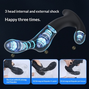 Новый мужской силиконовый анальный вибратор с металлическим корпусом для стимуляции, гей-игр и массажа простаты с функцией изменения частоты вибрации - Product Image 3